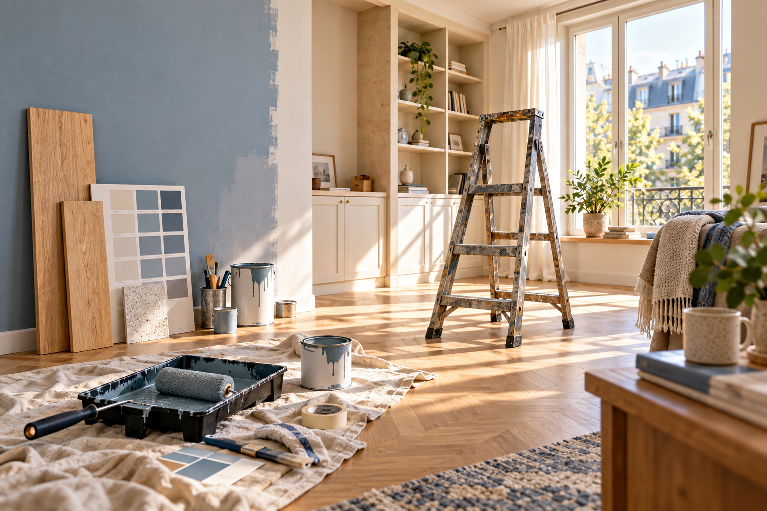 A bright apartment renovation in progress